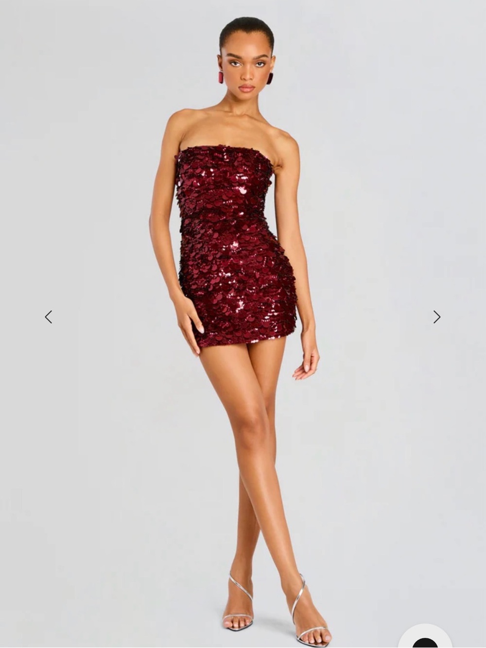 Retrofete Strapless Nolia Sequin Dress in Mulberry